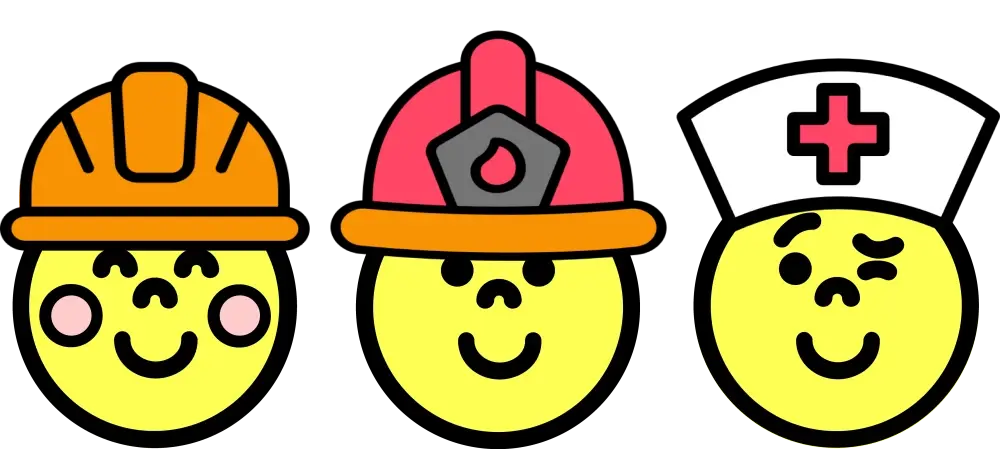 Emojis von Menschen bei der Arbeit